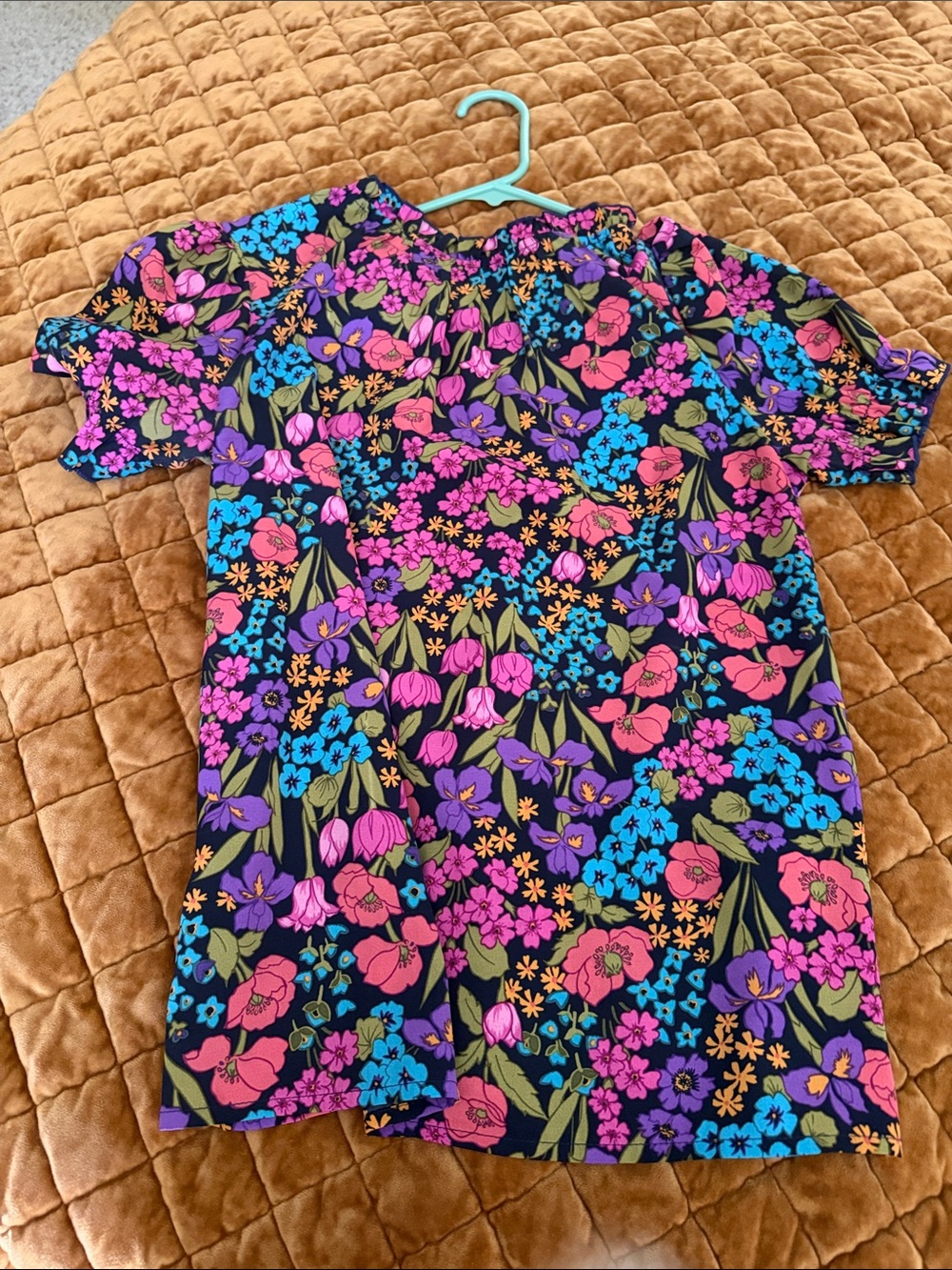 Floral Short Sleeve Blouse in Bright Multi